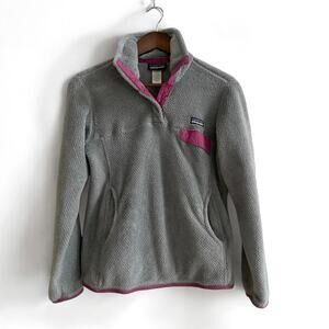 Patagonia Women’s Gray Rose ReTool Snap-T Fleece Pullover Jacket Size Small